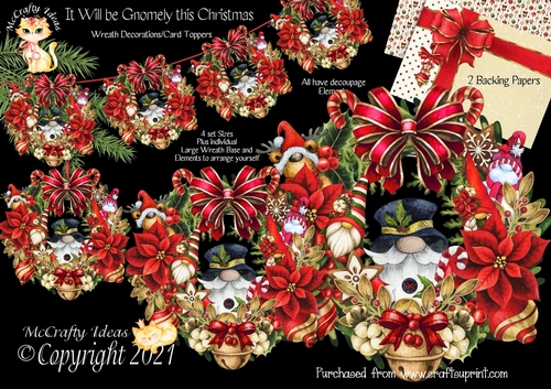 It Will Be Gnomely this Christmas - Decorative Wreaths Kit
