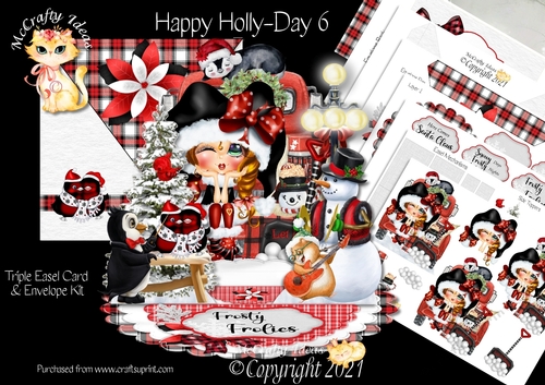 Happy Holly-Day 6 Triple Easel Card Kit