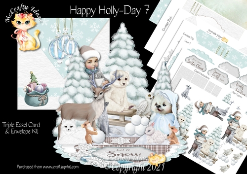 Happy Holly-Day 7 Triple Easel Card Kit