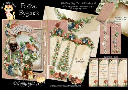 Festive Bygones - Side Panel Step Card & Envelope Kit