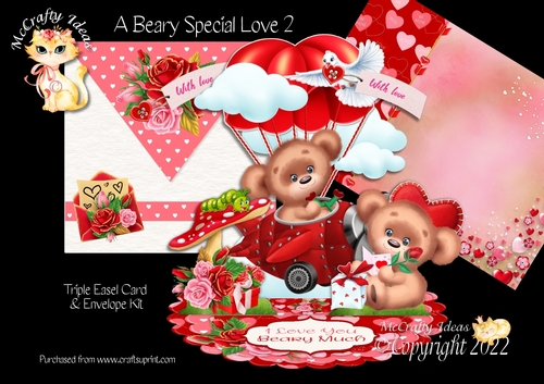 A Beary Special Love 2 Triple Easel Card Kit