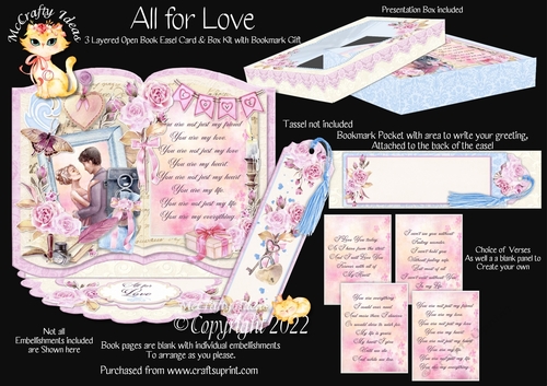 All for Love - Open Book Easel Card & Box Kit.