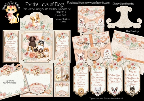 For the Love of Dogs - Folio Card Kit