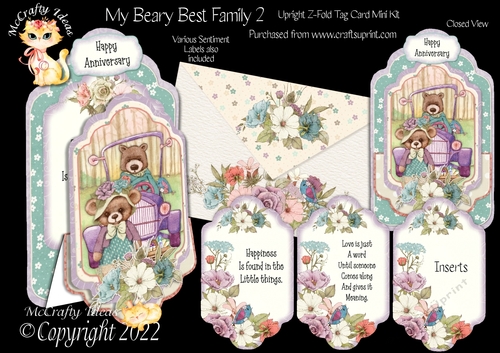 My Beary Best Family 2 - Upright Z-fold Tag Card Mini Kit