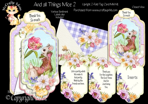 And all Things Mice 2 - Upright Z-fold Tag Card Mini Kit