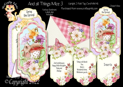 And all Things Mice 3 - Upright Z-fold Tag Card Mini Kit