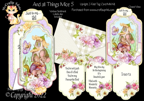 And all Things Mice 5 - Upright Z-fold Tag Card Mini Kit