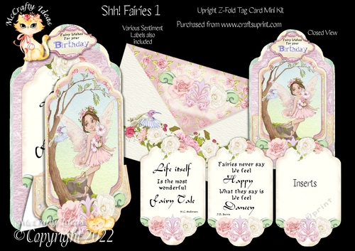 Shh! Fairies 1 - Upright Z-fold Tag Card Mini Kit