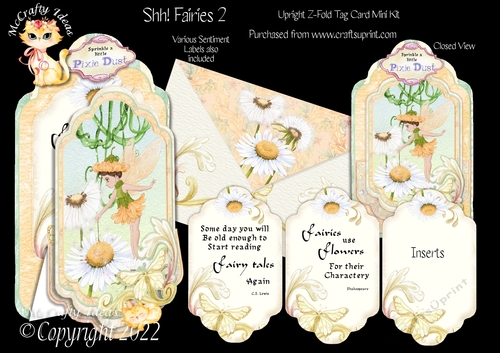 Shh! Fairies 2 - Upright Z-fold Tag Card Mini Kit