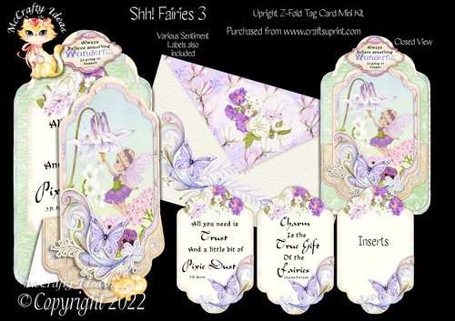 Shh! Fairies 3 - Upright Z-fold Tag Card Mini Kit