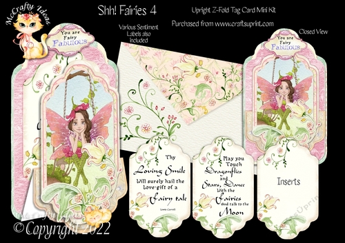 Shh! Fairies 4 - Upright Z-fold Tag Card Mini Kit