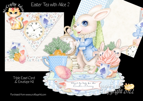 Easter Tea with Alice 2 Triple Easel Card Kit