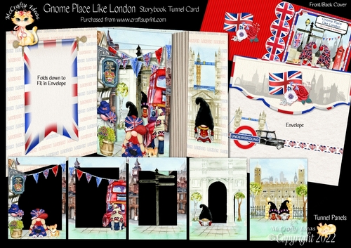 Gnome Place Like London Storybook Pop Up Tunnel Card & Envelope Kit