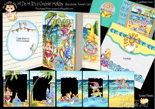 Hi De Hi Its a Gnomin Holiday Storybook Pop Up Tunnel Card & Envelope Kit