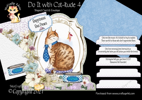 Do It with Cat-itude 4 Shaped 6x6 Card & Envelope Kit