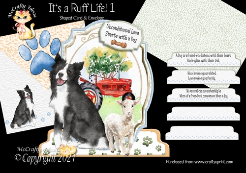 Its a Ruff Life 1  Shaped 6x6 Card & Envelope Kit