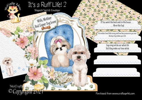 Its a Ruff Life 2  Shaped 6x6 Card & Envelope Kit