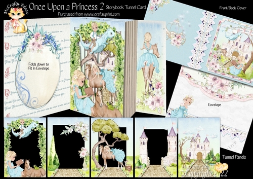 Once Upon a Princess 2  Storybook Pop Up Tunnel Card & Envelope Kit