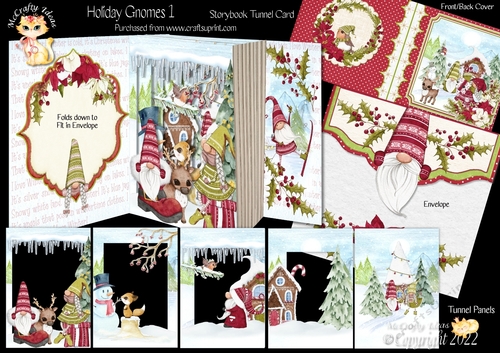 Holiday Gnomes   Storybook Pop Up Tunnel Card & Envelope Kit