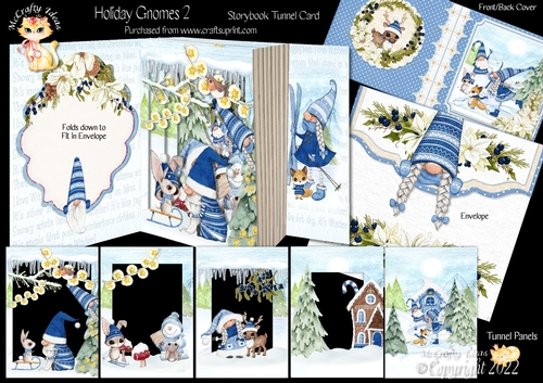 Holiday Gnomes 2   Storybook Pop Up Tunnel Card & Envelope Kit
