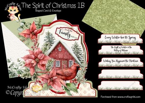 The Spirit of Christmas 1B Shaped 6x6 Card & Envelope Kit