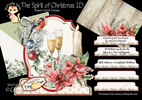 The Spirit of Christmas 1D Shaped 6x6 Card & Envelope Kit