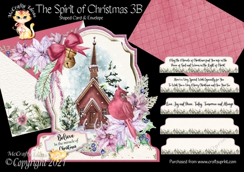 The Spirit of Christmas 3B Shaped 6x6 Card & Envelope Kit