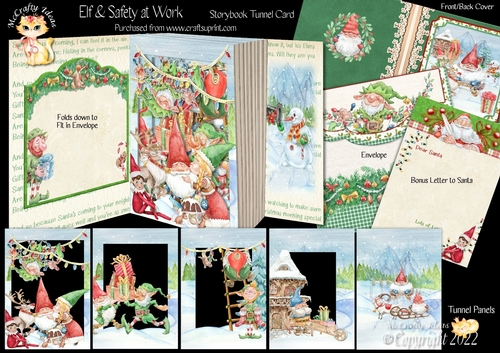 Elf & Safety at Work  Storybook Pop Up Tunnel Card & Envelope Kit