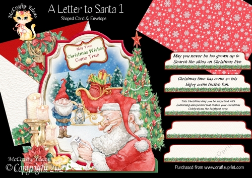 A Letter to Santa 1 Shaped 6x6 Card & Envelope Kit