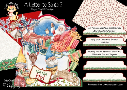 A Letter to Santa 2 Shaped 6x6 Card & Envelope Kit