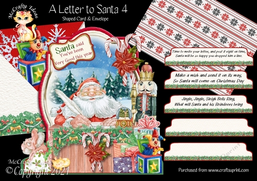 A Letter to Santa 4 Shaped 6x6 Card & Envelope Kit