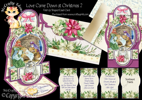 Love Came Down at Christmas 2 Fold Up Easel Card Kit