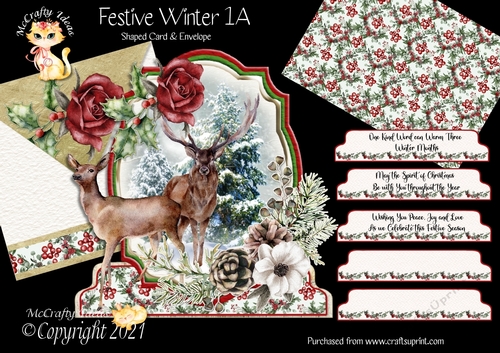 Festive Winter 1A Shaped 6x6 Card & Envelope Kit