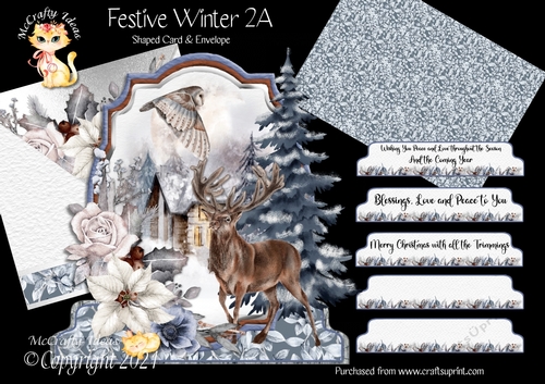 Festive Winter 2A Shaped 6x6 Card & Envelope Kit
