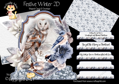 Festive Winter 2D Shaped 6x6 Card & Envelope Kit