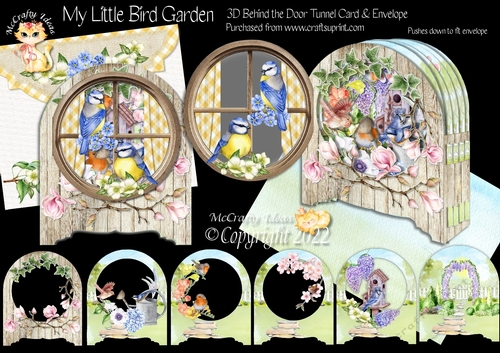 My Little Bird Garden Behind the Door Tunnel Card