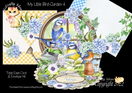 My Little Bird Garden 4 Triple Easel Card Kit