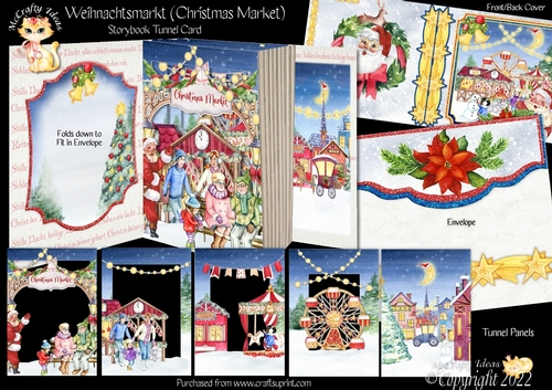 Weihnachtsmarkt (Christmas Market)  Storybook Pop Up Tunnel Card & Envelope Kit