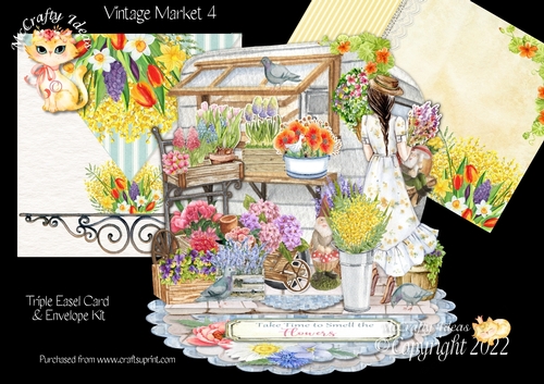 Vintage Flower Market 4 Triple Easel Card Kit