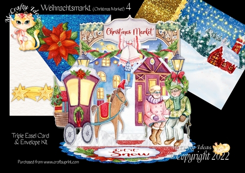 Weihnachtsmarkt (Christmas Market) 4  Triple Easel Card Kit