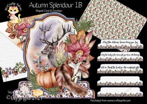 Autumn Splendour 1B Shaped 6x6 Card & Envelope Kit