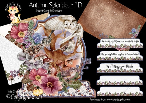Autumn Splendour 1D Shaped 6x6 Card & Envelope Kit