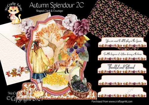 Autumn Splendour 2C Shaped 6x6 Card & Envelope Kit