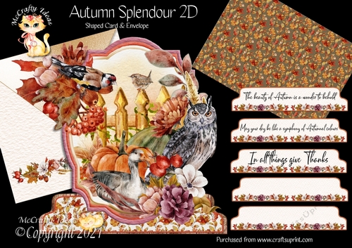 Autumn Splendour 2D Shaped 6x6 Card & Envelope Kit