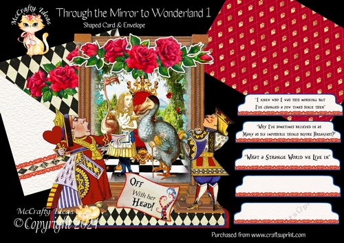 Through the Mirror to Wonderland 1 Shaped 6x6 Card & Envelope Kit