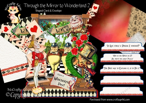 Through the Mirror to Wonderland 2 Shaped 6x6 Card & Envelope Kit