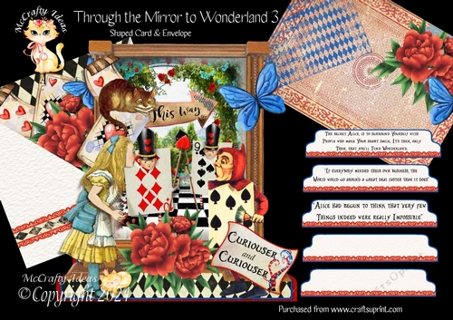 Through the Mirror to Wonderland 3 Shaped 6x6 Card & Envelope Kit