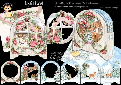 Joyful Noel Behind the Door Tunnel Card