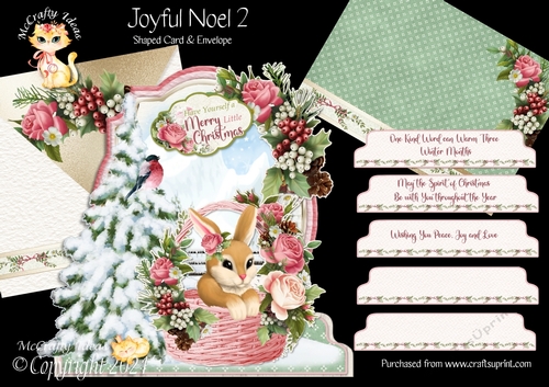 Joyful Noel 2 Shaped 6x6 Card & Envelope Kit