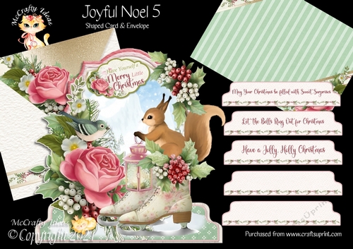 Joyful Noel 5 Shaped 6x6 Card & Envelope Kit